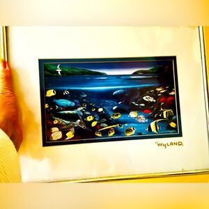Wyland Hanauma Bay 🌊 🐠 Sea Life Silver Framed Embossed Signature Print 🐟 1993